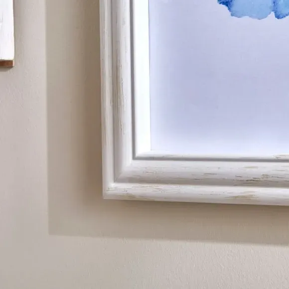 Photo Frame with Wall Fixings - White, Wood