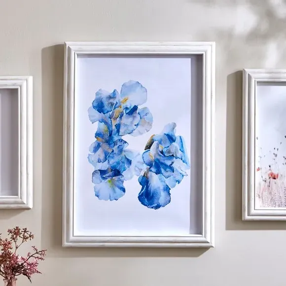 Photo Frame with Wall Fixings - White, Wood