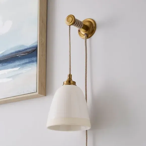 Plug In Wall Light - White, Ceramic