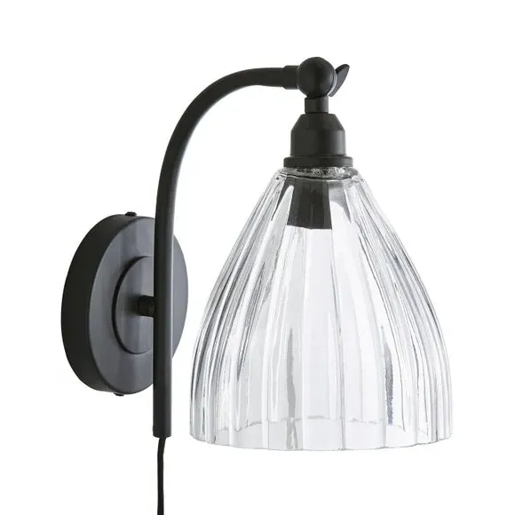 Plug In Wall Light with Adjustable Head - Black