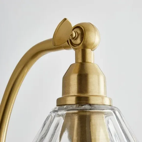 Plug In Wall Light with Adjustable Head - Brass