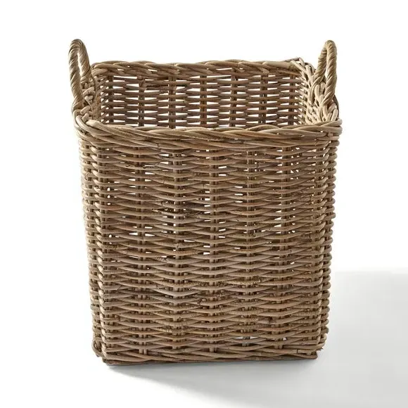 Rattan Storage Basket - Grey, Natural Rattan