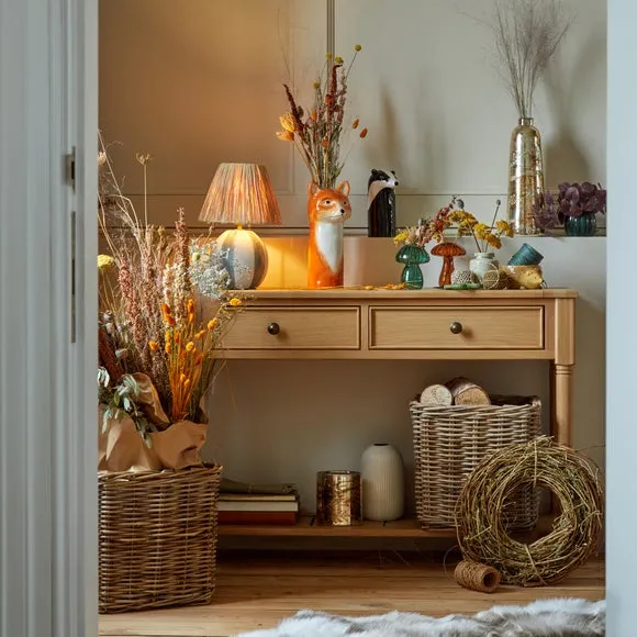 Rattan Storage Basket - Grey, Natural Rattan