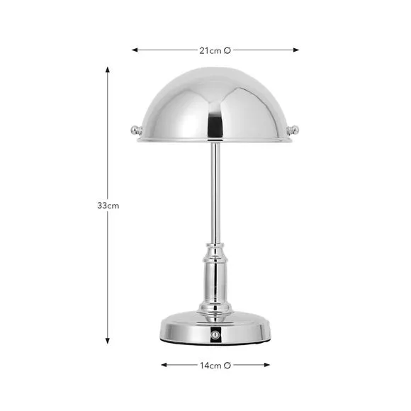 Rechargeable Touch Dimmable Table Lamp - Chrome