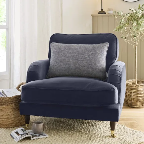 Rectangle Cushion Cover Herringbone - Blue, Polyester image