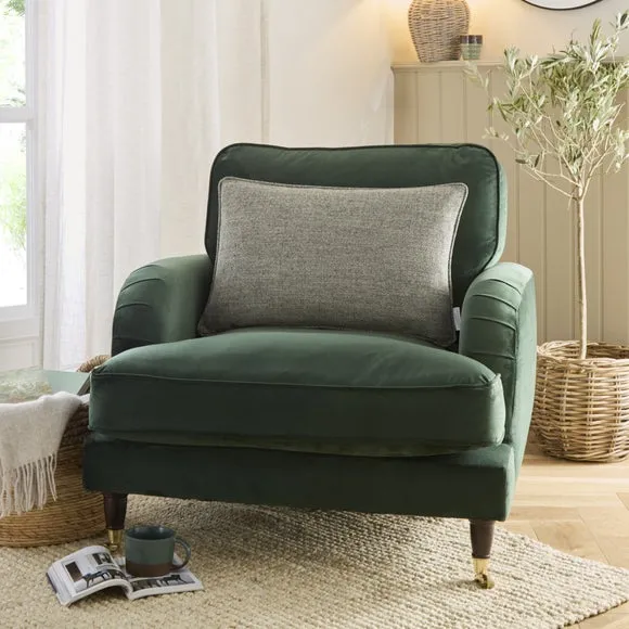 Rectangle Cushion Cover Herringbone - Olive, Polyester
