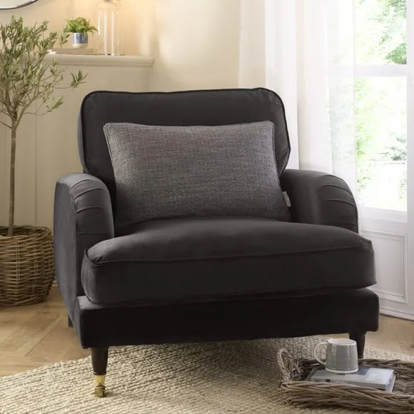 Rectangle Cushion Cover Herringbone - Steel, Polyester