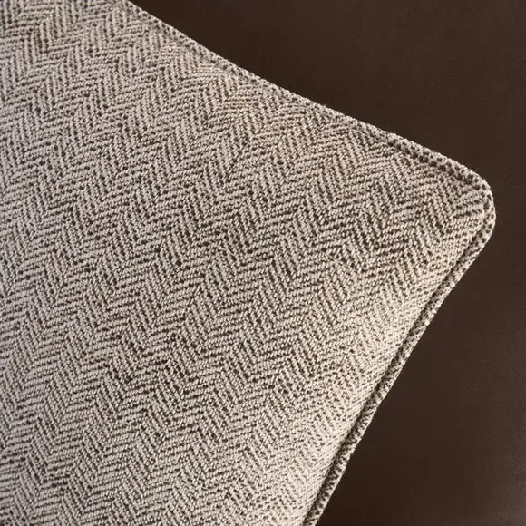 Rectangle Cushion Cover Herringbone - Walnut, Polyester