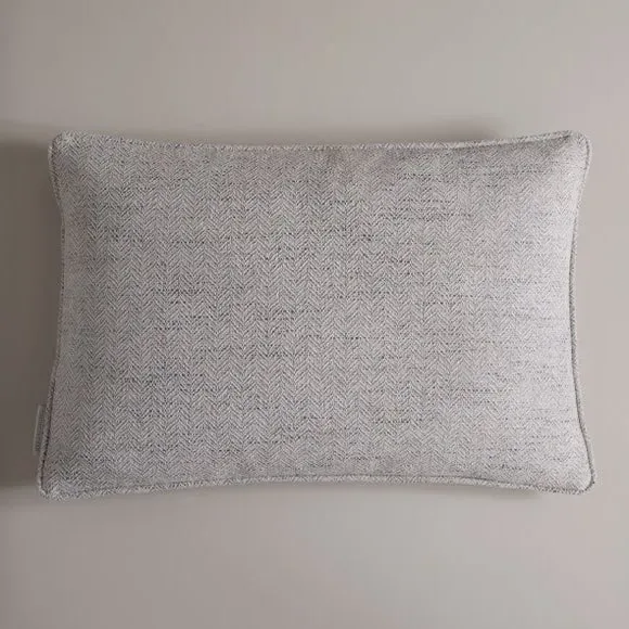 Rectangle Cushion Cover Herringbone - White, Polyester