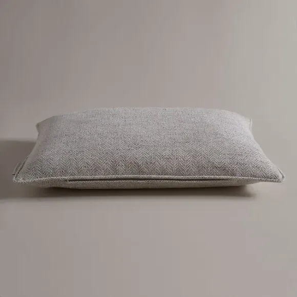 Rectangle Cushion Cover Herringbone - White, Polyester
