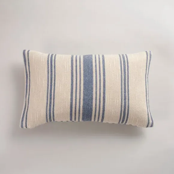 Rectangle Cushion Hand Woven - Blue, Cotton