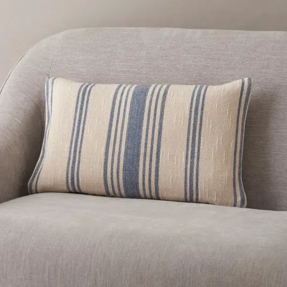 Rectangle Cushion Hand Woven - Blue, Cotton image