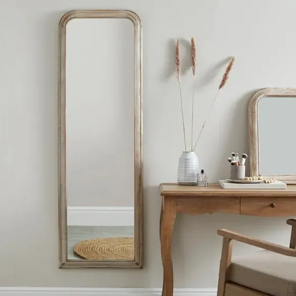 Rectangle Full Length Wall Mirror - Oak Effect image