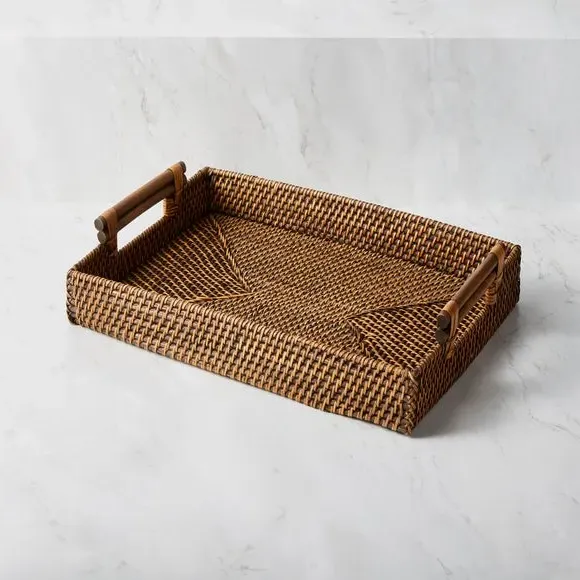 Rectangle Serving Tray - Brown, Woven Rattan