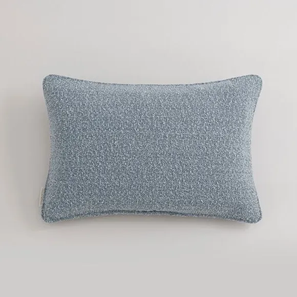 Rectangular Cushion with Feather Fill - Blue, Boucle