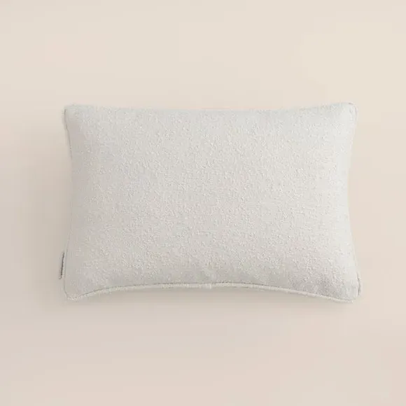 Rectangular Cushion with Feather Fill - Ivory, Boucle