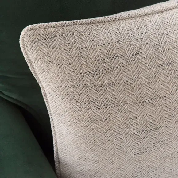 Rectangular Cushion with Herringbone - Grey