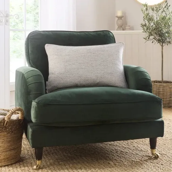 Rectangular Cushion with Herringbone - Grey image