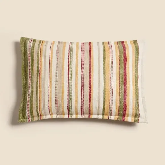 Rectangular Cushion with Zip - Multicolor, Stripe