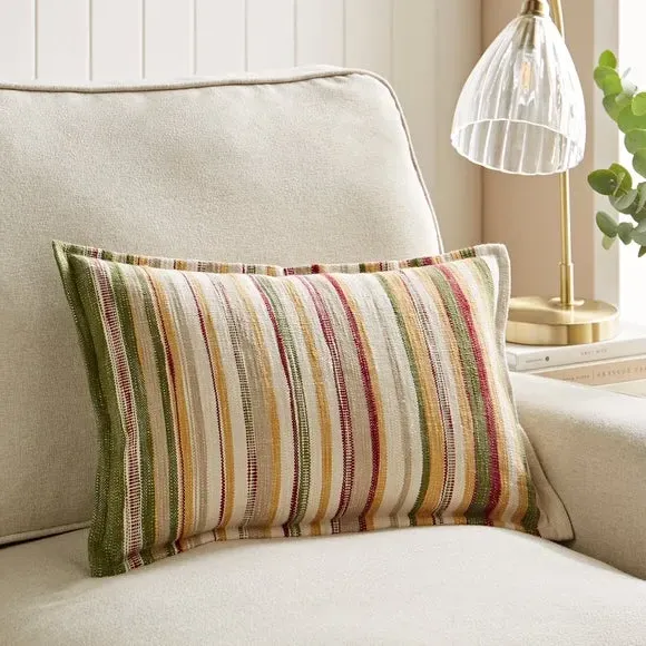 Rectangular Cushion with Zip - Multicolor, Stripe image