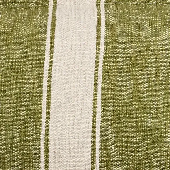Rectangular Striped Cushion - Olive, Feather