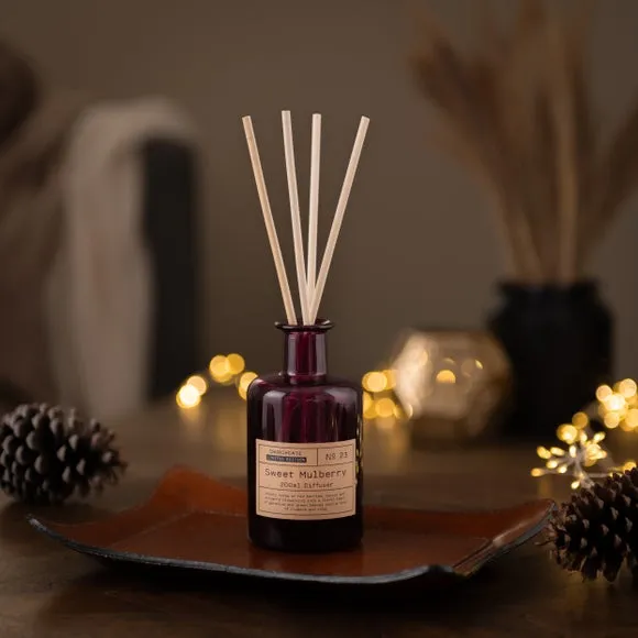 Reed Diffuser with Mulberry Scent - Purple Glass image