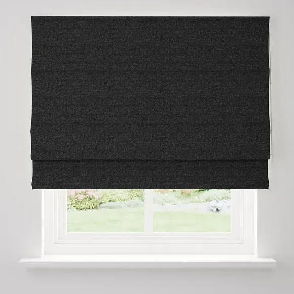 Roman Blind with Texture - Black, Boucle