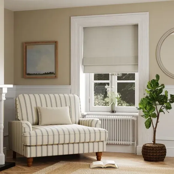 Roman Blind with Texture - Ivory, Boucle