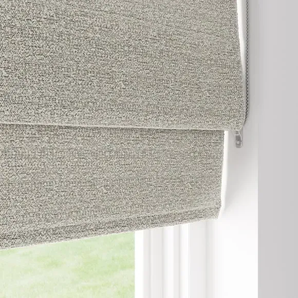 Roman Blind with Texture - Light Grey, Boucle