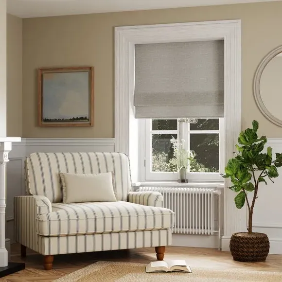 Roman Blind with Texture - Light Grey, Boucle