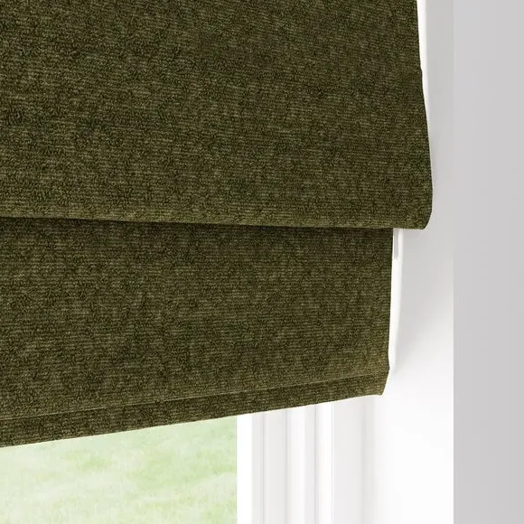 Roman Blind with Texture - Olive, Boucle
