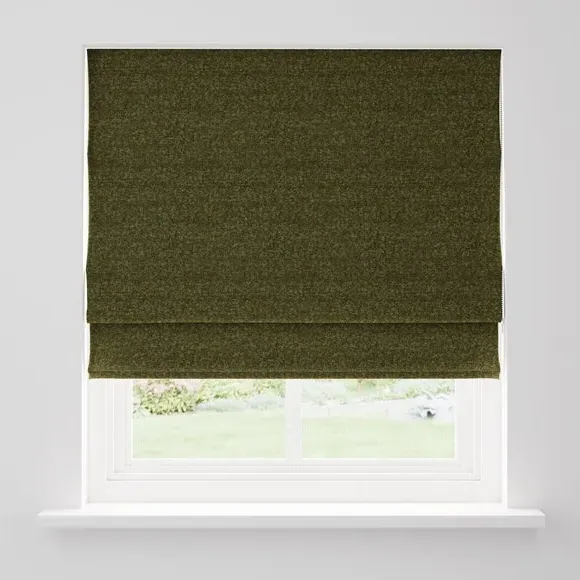 Roman Blind with Texture - Olive, Boucle