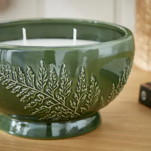 Round Multi Wick Candle - Green, Wax