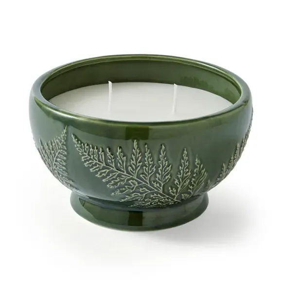 Round Multi Wick Candle - Green, Wax