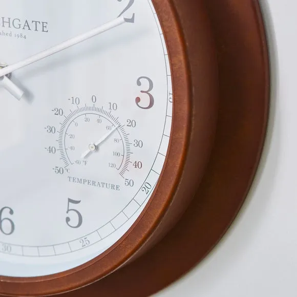 Round Wall Clock Indoor Outdoor - Rust, Galvanised