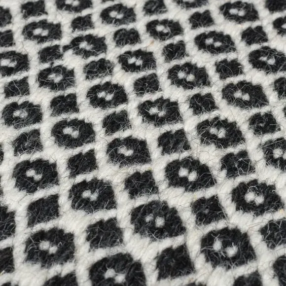 Runner Rug Geometric Design - Monochrome, Wool