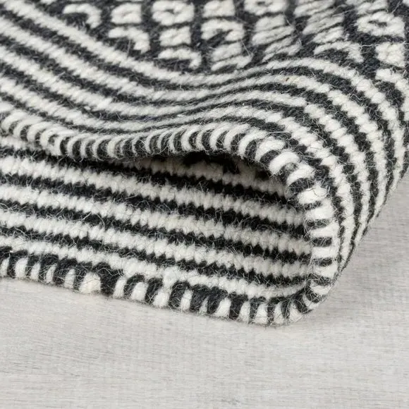 Runner Rug Geometric Design - Monochrome, Wool