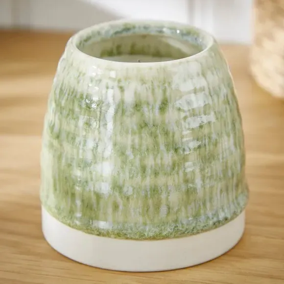 Scented Candle 25hr Burn - Green, Ceramic