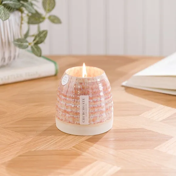 Scented Candle with Ceramic Vessel - Brown image