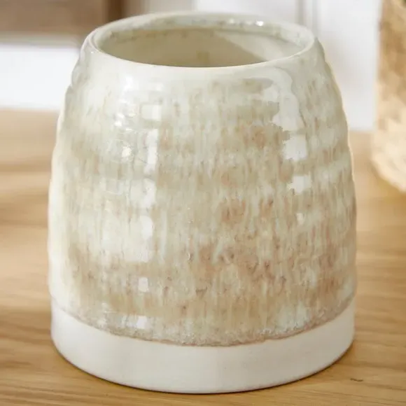 Scented Candle with Ceramic Vessel - Natural