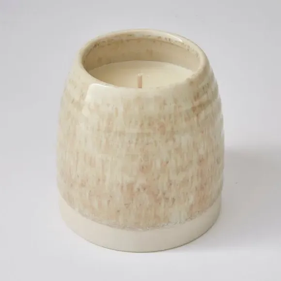 Scented Candle with Ceramic Vessel - Natural