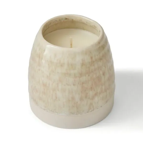 Scented Candle with Ceramic Vessel - Natural