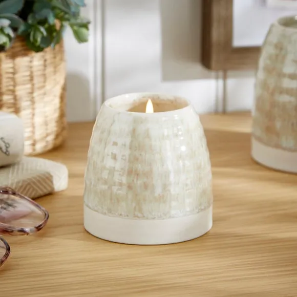 Scented Candle with Ceramic Vessel - Natural image