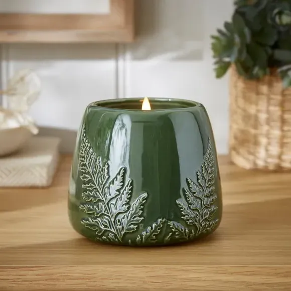 Scented Candle with Decorative Vessel - Green image