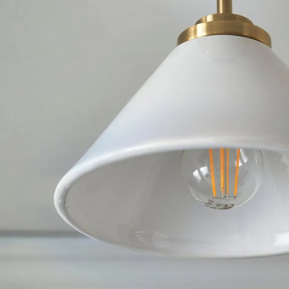 Semi Flush Ceiling Light - Antique Brass