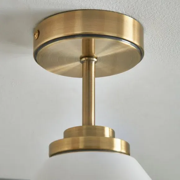 Semi Flush Ceiling Light - Antique Brass