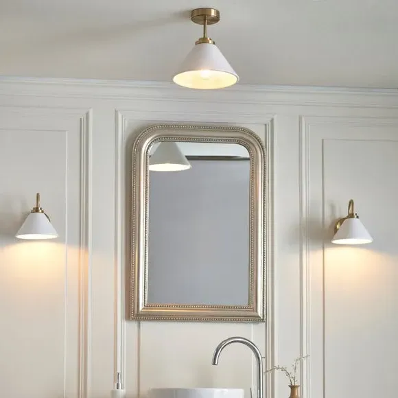 Semi Flush Ceiling Light - Antique Brass