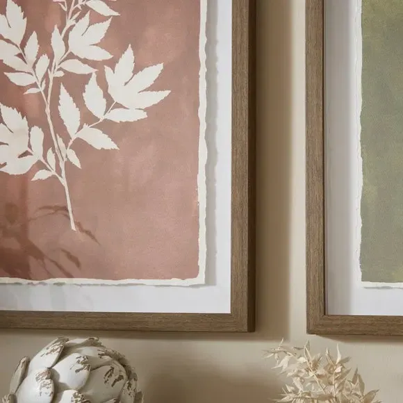 Set of 2 Framed Prints - Multicolor, Brown Frame