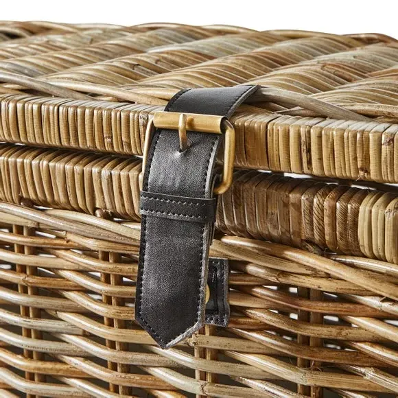 Set of 2 Storage Trunks - Brown, Rattan