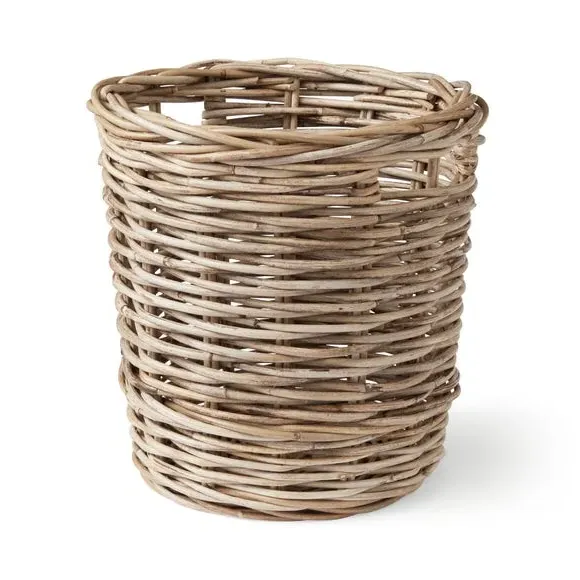 Small Round Waste Bin - Natural, Rattan